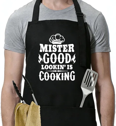 Vista 12 de Funny Apron for Men Women,Humorous Kitchen Apron- Grilling Cooking BBQ Accessories, Gift for Dad Husband