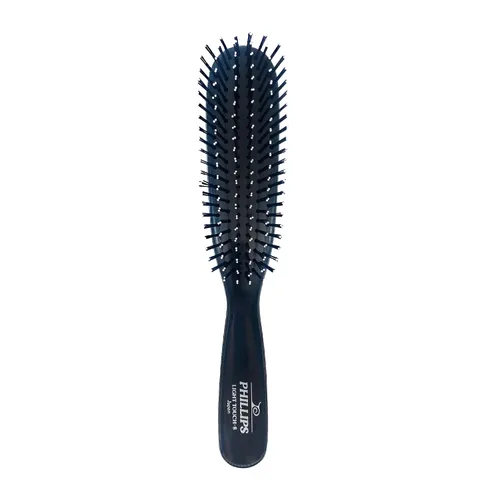 Vista 8 de Phillips Brush Light Touch 8-P - Cepillo de pelo de viaje pequeño, 6.5 pulgadas Cerdas de nailon con cuentas gemelas desenredan suavemente todo