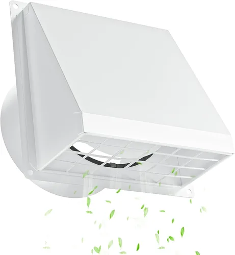 Vista 8 de Hon&Guan Cubierta de ventilación de secadora de 4 pulgadas para exterior con malla extraíble, extractor de ventilación de pared con solapa