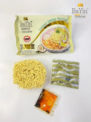 Vista 4 de Bayin - Fideos instantáneos - no fritos - secos 3.53oz (100g) (5, sabor a pollo y coco)
