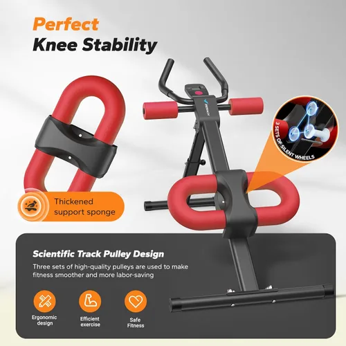 Vista 7 de MERACH Ab Machine, Ab Workout Equipment, Adjustable Ab Trainer Machine Foldable Abdominal Trainer for Stomach Workout with LCD Monitor at Home Gym
