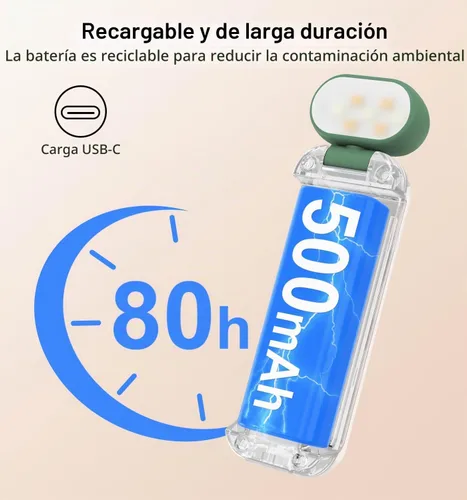 Vista 6 de Luz de lectura Gritin, luz recargable para leer en la cama