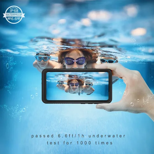 Vista 5 de Lanhiem Funda para Samsung Galaxy A52, IP68 impermeable a prueba de polvo con protector de pantalla integrado, funda protectora de cuerpo completo