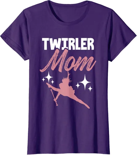 Vista 13 de Twirler Mom Baton Twirl Mother Majorette Twirling Camiseta, Negro, S