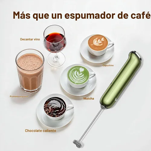 Vista 7 de InstaWhisk - Espumador de leche con velocidad variable, varita espumadora de café recargable con batidor doble desmontable, agitador eléctrico