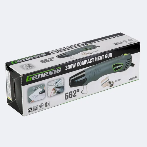 Vista 6 de Pistola de calor eléctrica compacta con cable de 350W Genesis 662F con boquilla reflectora curva y cable de alimentación de 6 pies