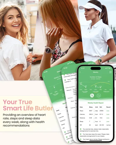 Vista 7 de Smart Watches for Women Gifts (Answer/Make Calls) for Android Phones iPhone Compatible, 2024 Christmas Birthday Gifts for Women Men 7/24 Fitness