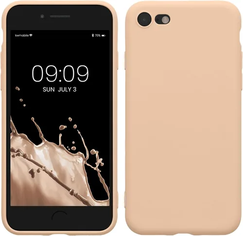 Vista 10 de kwmobile Funda compatible con Apple iPhone SE (2022) / SE (2020) / 8/7 - Funda protectora delgada de TPU para teléfono, acabado mate suave, remolino