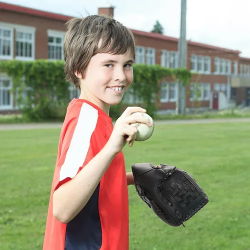 Vista 5 de Guante de béisbol, guante de béisbol y sóftbol, diseño ergonómico, guante cómodo y duradero para niños, jóvenes, adultos, entrenamiento