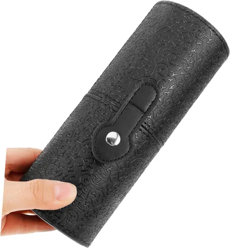 Vista 3 de Makeup Brush Canister Elegant Black Cosmetic Tool Storage Case for Professionals and Travel Space-saving Design Portable and Lightweight Anti-slip
