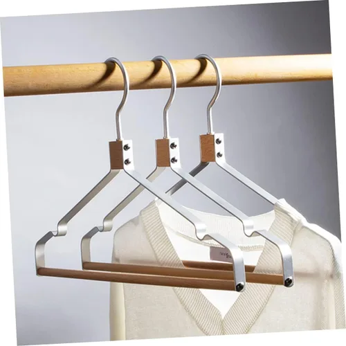Vista 3 de Alipis Perchas de metal de madera, ganchos resistentes para el hogar, diseño ranurado, moderno, perchero, 360, giratorio, elegante