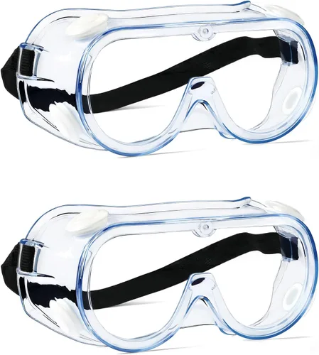 Vista 8 de MELASA Anteojos de seguridad ANSI Z87.1, antivaho gafas protectoras de laboratorio, gafas de protección ocular Comfortable Soft Edge Design