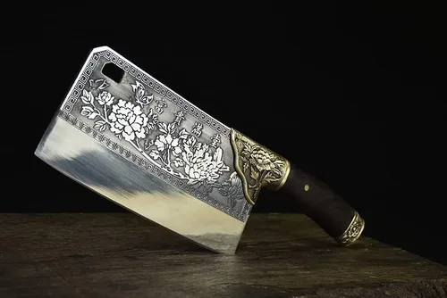 Vista 6 de Cuchilla de cuchillo de carne, cuchilla de carne forjada a mano, cuchillo de cocina Longquan, cuchillo de cocina para rebanar de cocina Cuchillo