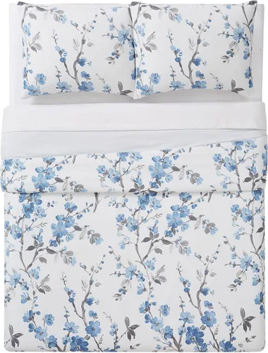 Vista 4 de CANNON Kasumi - Juego de edredón floral de poliéster de 2 piezas, tamaño individual XL, con temática floral, para hombres y mujeres, certificado