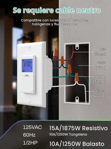 Vista 9 de BN-LINK Interruptor de temporizador astronómico programable de 7 días para luces, amanecer puesta de sol programable interruptor de luz temporizador