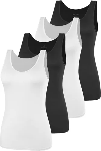 Vista 7 de AMVELOP - Camiseta básica sin mangas para mujer, ropa interior, camiseta sin mangas en paquete de 2-4