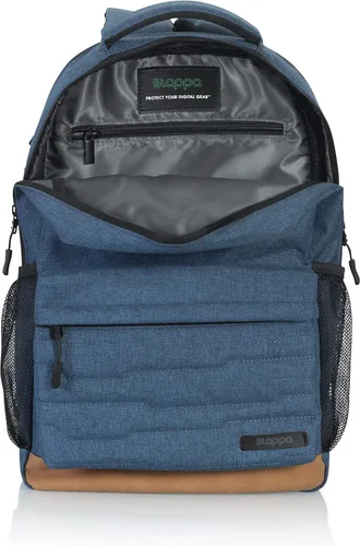 Vista 4 de Slappa Alpha Series - Mochila para laptop para videojuegos, se adapta a portátiles de hasta 15 pulgadas; azul (SL-ALPHA-LAPTOP-BP-BLU)