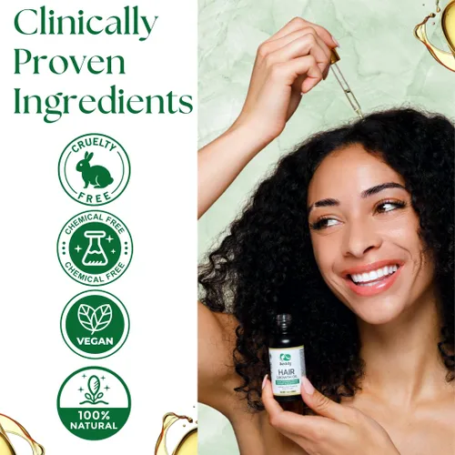Vista 6 de Seddy Aceite para el crecimiento del cabello con biotina, cafeína, palma enana americana, romero, ricino y jojoba - Tratamiento del cuero cabelludo