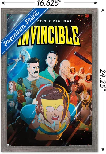 Vista 3 de Trends International Invincible - Póster de pared de una hoja, 14.72 x 22.37 pulgadas, versión enmarcada de madera de granero