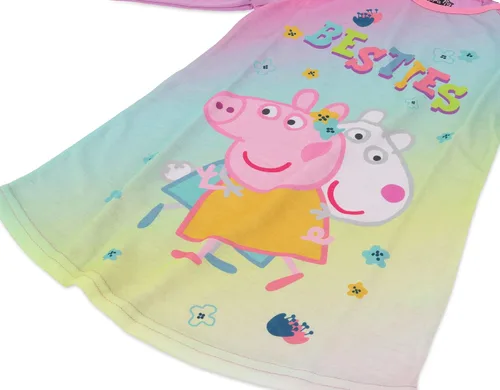 Vista 4 de Peppa Pig Pijamas para niñas conjunto de 2 piezas de camisón y pantuflas talla 2 a talla 5 de niño