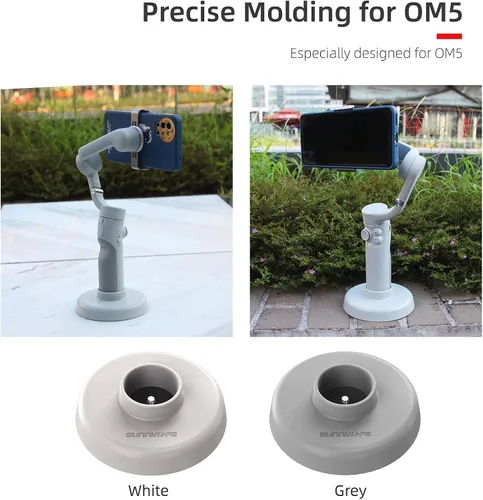 Vista 3 de OM 5 Base para DJI OM 5 Smartphone 3-Axis Handheld Gimbal Stabilizer, para iPhone y Android Smartphones OM5 Adaptador Soporte Accesorios (Beige)