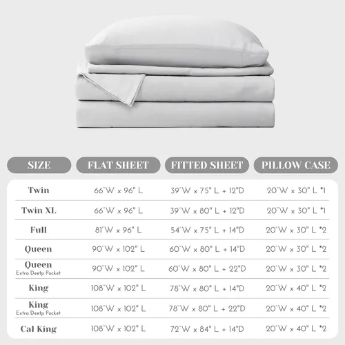 Vista 24 de Comfort Spaces Sábanas de percal 100% algodón, tamaño individual XL, 3 Adelia Gris