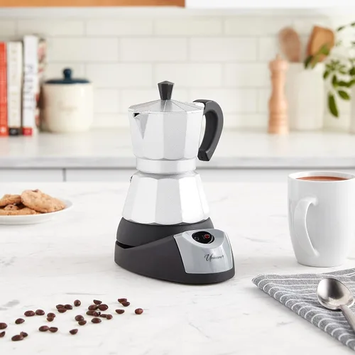 Vista 5 de UNIWARE Cafetera eléctrica profesional de café expreso/moka de 3 tazas