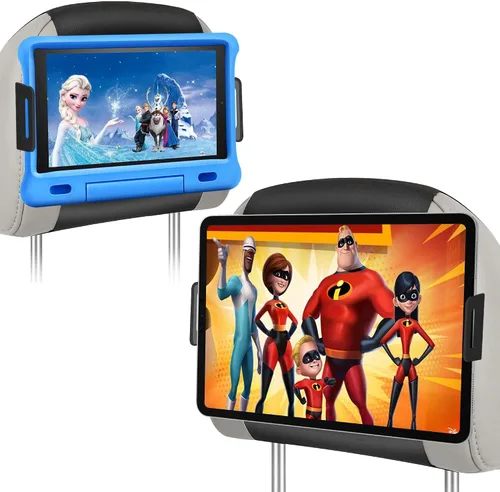 Vista 8 de Soporte para tablet con reposacabezas, soporte para iPad para asiento trasero de automóvil, soporte para tableta, iPhone, Fire HD y todos
