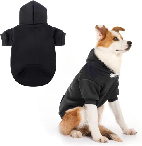 Vista 21 de SCENEREAL Sudaderas con capucha de seguridad para perros de tamaño pequeño, mediano y grande, ropa de felpa cepillada con gorro, abrigo de algodón