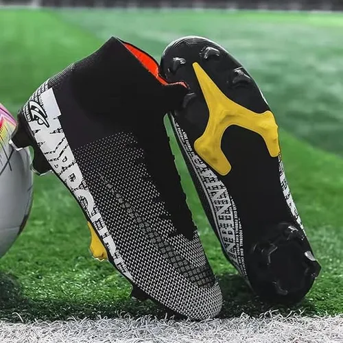 Vista 4 de UVCDE Zapatos de fútbol para hombre para fútbol atlético profesional CR TF Ground Outsoles AG Team Negro