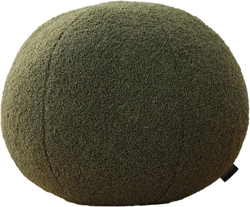 Vista 7 de Estilo nórdico. Almohadas en forma de flor y bola. Cojines de sofá. Almohada de felpa (bola marrón, 13.0 in)
