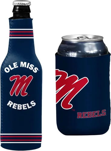 Vista 128 de College Team Color Logo Can & Bottle Holder Insulator Beverage Cooler Set
