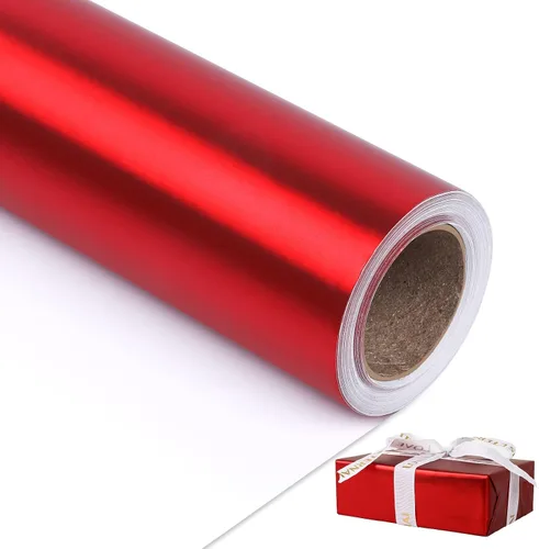 Vista 12 de NESCCI Papel de regalo metálico marrón, papel de color sólido, papel de regalo perfecto para bodas, día de San Valentín, cumpleaños, Navidad, baby