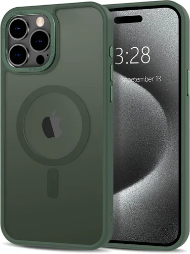 Vista 42 de Anuck - Funda magnética para iPhone 11 compatible con MagSafe, carcasa trasera mate translúcida dura, borde de TPU, delgada, resistente a impactos