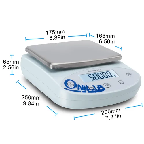 Vista 7 de ONiLAB Balanza analítica de laboratorio, 5000 x 0.00 oz (11 x 0.00002 libras) 0.00 oz de alta precisión báscula electrónica LCD pantalla científica