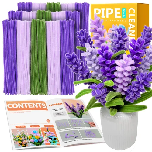 Vista 11 de IOOLEEM - Limpiapipas, 200 tallos de chenilla para hacer flores de color rosa claro
