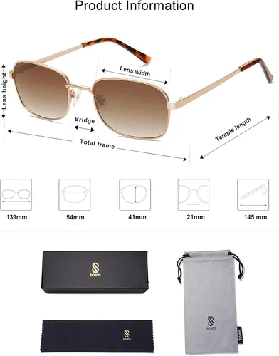 Vista 17 de SOJOS Retro Polarized Oval Sunglasses for Women Men Trendy Classic Shades UV400 Protection SJ1177