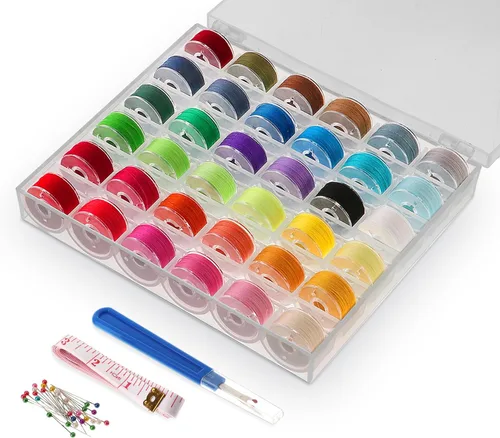 Vista 8 de Juego de 210 hilos de bobina preenrollados - 36 colores tamaño A