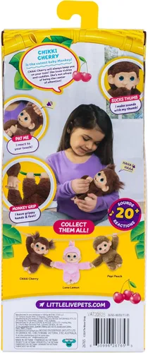 Vista 8 de Little Live Pets Baby Monkey Minis – Chikki Cherry, Interactive Pet