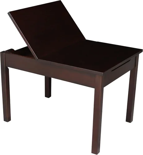 Vista 5 de IC International Concepts Mesa juvenil con tapa elevable, almacenamiento oculto, construcción de madera duradera, ideal para salas