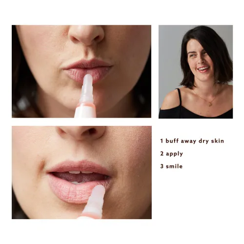 Vista 4 de Undone Beauty Lip Life - Tinte labial hidratante con punta exfoliante para una eliminación suave de la piel seca y brillo no pegajoso incoloro