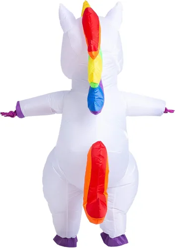 Vista 6 de Spooktacular Creations Disfraz inflable para adulto, cuerpo completo montando un unicornio para fiesta inflable de Halloween
