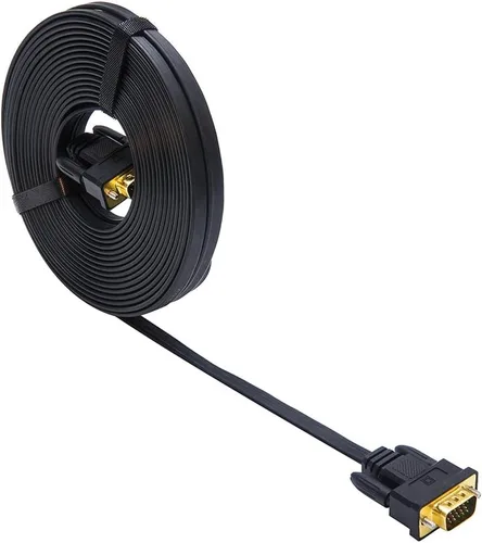 Vista 7 de DTech 32.8 ft ultra delgado monitor de computadora VGA cable largo 32 pies macho a macho 15 pines conector estándar SVGA cable negro