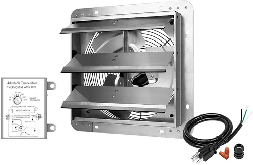 Vista 8 de Ventilador de escape de obturador de 12 pulgadas de alta velocidad de aluminio 1620RPM, 940 CFM
