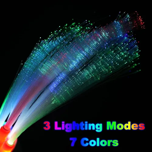 Vista 3 de BouQuw Glow Sticks Mardi Gras, suministros de fiesta que brillan en la oscuridad, 3 modelos de palos intermitentes, varitas de fibra óptica, palos