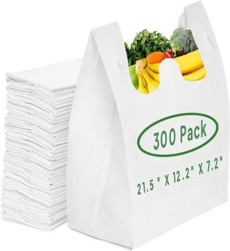 Vista 9 de Simply Cool Bolsas reutilizables ecológicas para camisetas de comestibles de 21.5 x 12.2 x 7.2 pulgadas, 2.12 oz/m², duraderas y lavables, Negro