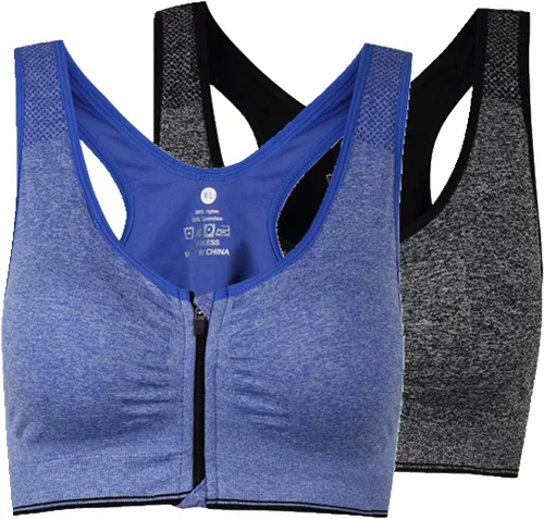 Vista 54 de Brasier deportivo o para yoga con cierre frontal de ganchos y cremallera para mujer