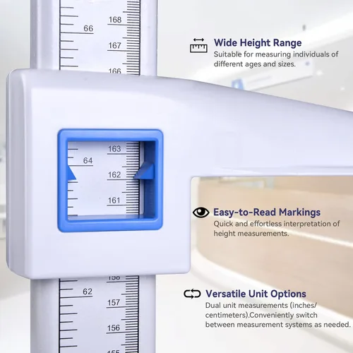 Vista 2 de Tetuga Medidor de Altura Médico Portátil Estadiómetro Barra de Altura 8-82 pulg/20-210 cm/Unidad con cm y pulg, Herramienta de Medición de Altura