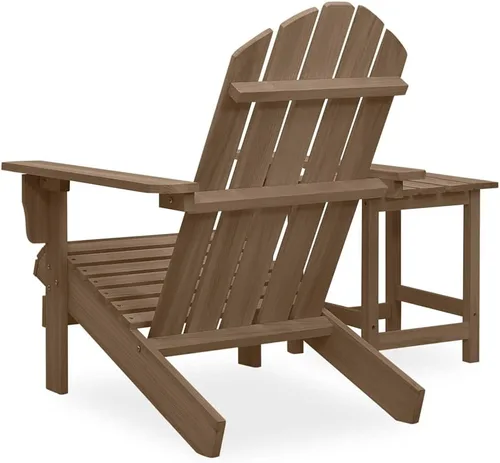 Vista 4 de Garden Chair Outdoor Brown Fir Wood, Chairs, Balcony Furniture Set & Small Patio Table - Ergonomic, Piece, Garden Set, Chairs - 27.4 x 34.1 x 35.2 in
