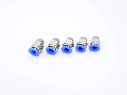 Vista 20 de Conexión de conexión de 1/2" OD x 1/2" macho NPT rosca, línea de agua recta macho neumática, conectores de empuje rápido (paquete de 4)